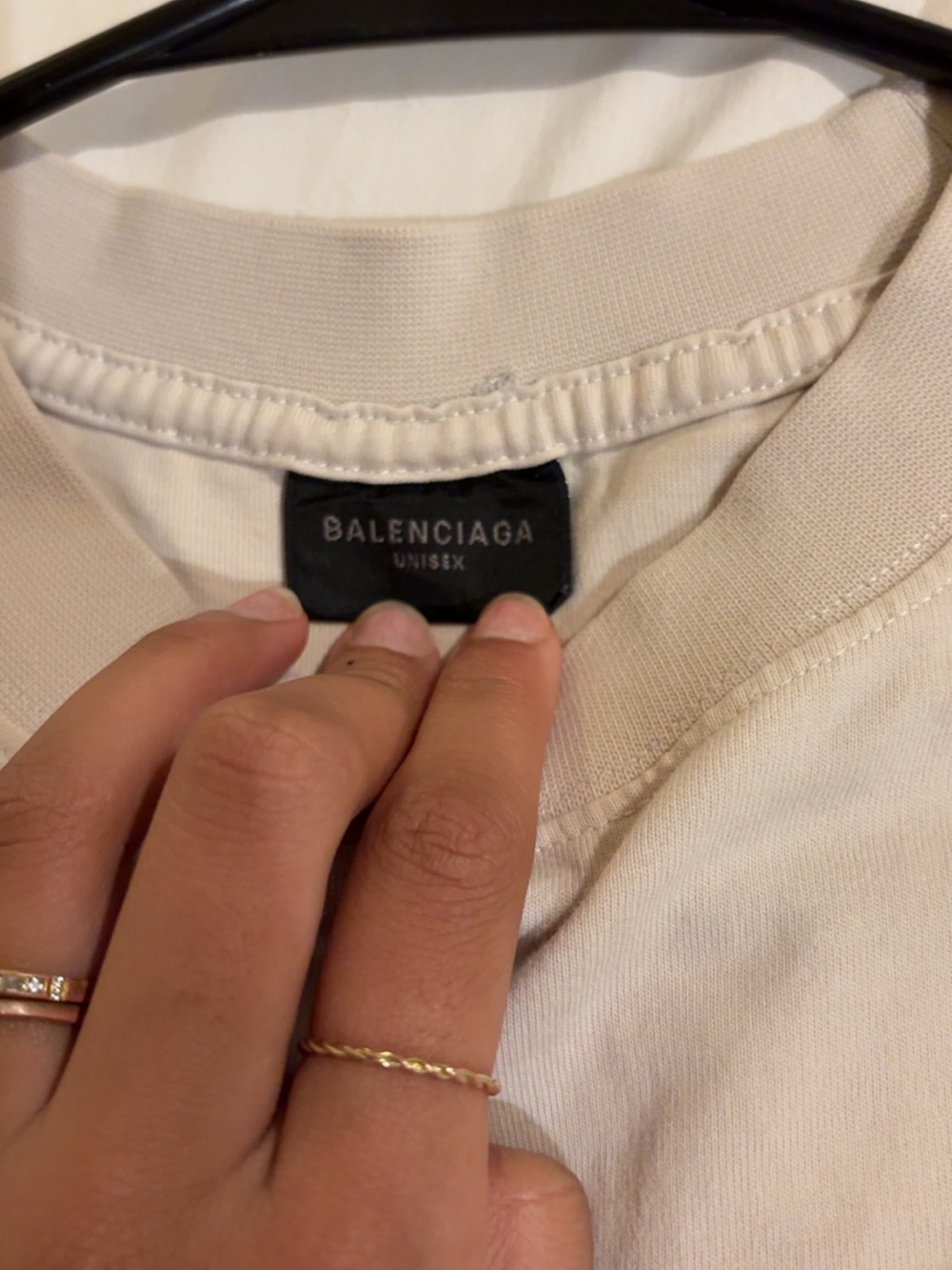 Balenciaga Men's Graphic Tee in Light Beige - Picture 2 of 3